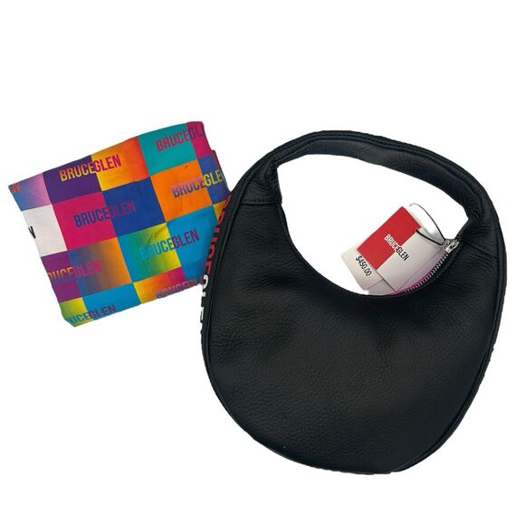 NWT BruceGlen Mini Egg Metallic Leather Hobo Bag in Fuschia - Picture 4 of 6